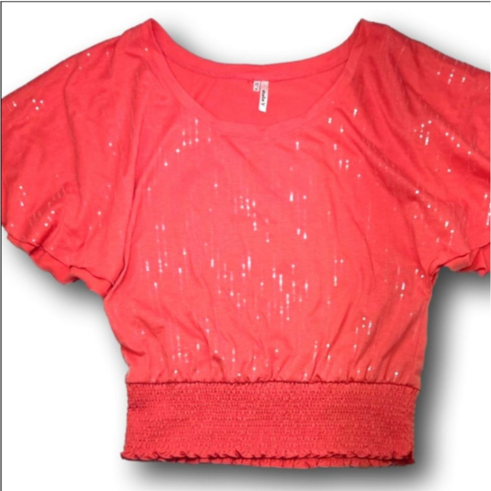 Women's Studio Y Coral Sequin Short Sleeve Tee M
